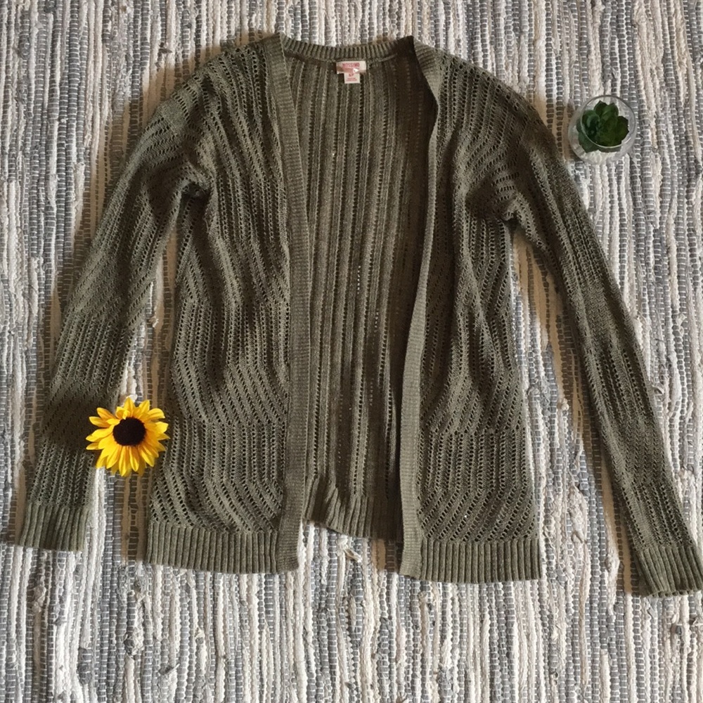 Olive Green Knit Cardigan